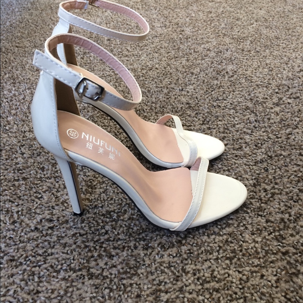 Off white strap heels
